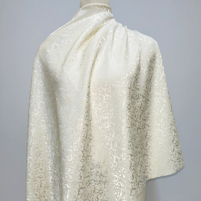 Textile Sewing Patterns - Broccato jacquard damascato beige pretagliato, tessuto
