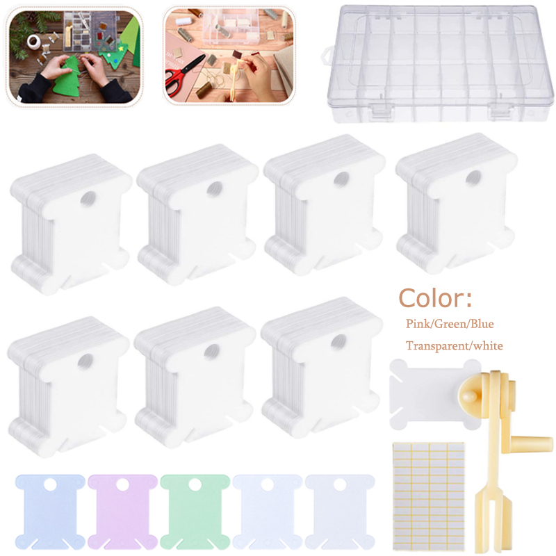 1/50/100/500pc Bobine di plast - Bobbin Organizer Box recensione e prezzo
